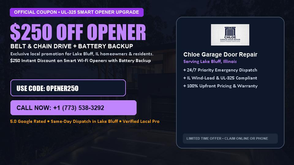 $250 OFF Smart Wi-Fi Garage Door Opener Installation in Lake Bluff, IL - Chloe Garage Door Repair