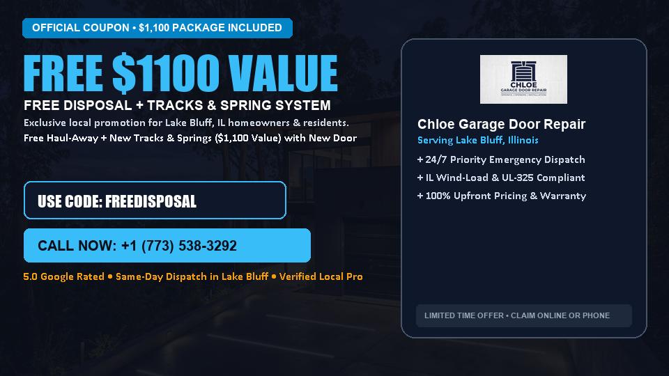 FREE Old Door Haul-Away & Heavy-Duty Tracks in Lake Bluff, IL - Chloe Garage Door Repair